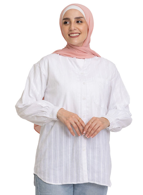 White V-Neck Shirt